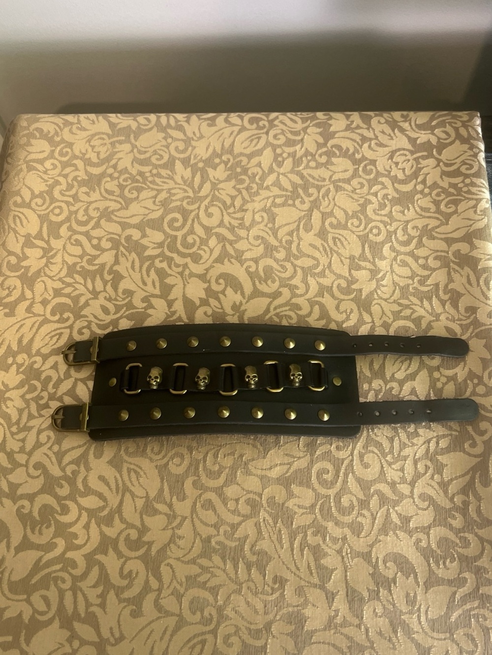 Punk Bracelet With Skulls Gothic Adjustable Biker